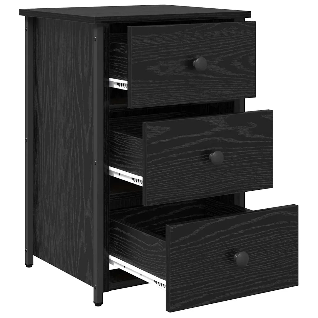 Armadio da Notte con cassetto 2 pcs Rovere Nero 40 x 36 x 60 cm 871262