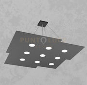 PLATE SOSPENSIONE 9+4 LUCI BIEMISSIONE GRIGIO ANTRACITE 1129-S9+4-GA