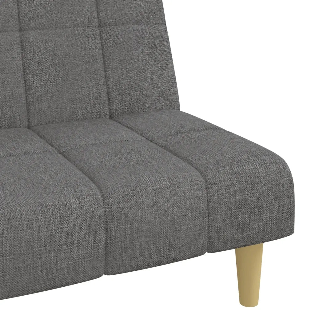 Divano Letto a 2 Posti Grigio Chiaro in Tessuto 375826