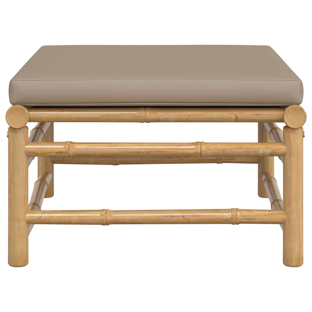 Poggiapiedi da Giardino con Cuscino Tortora in Bamb¨´ CFW9444916