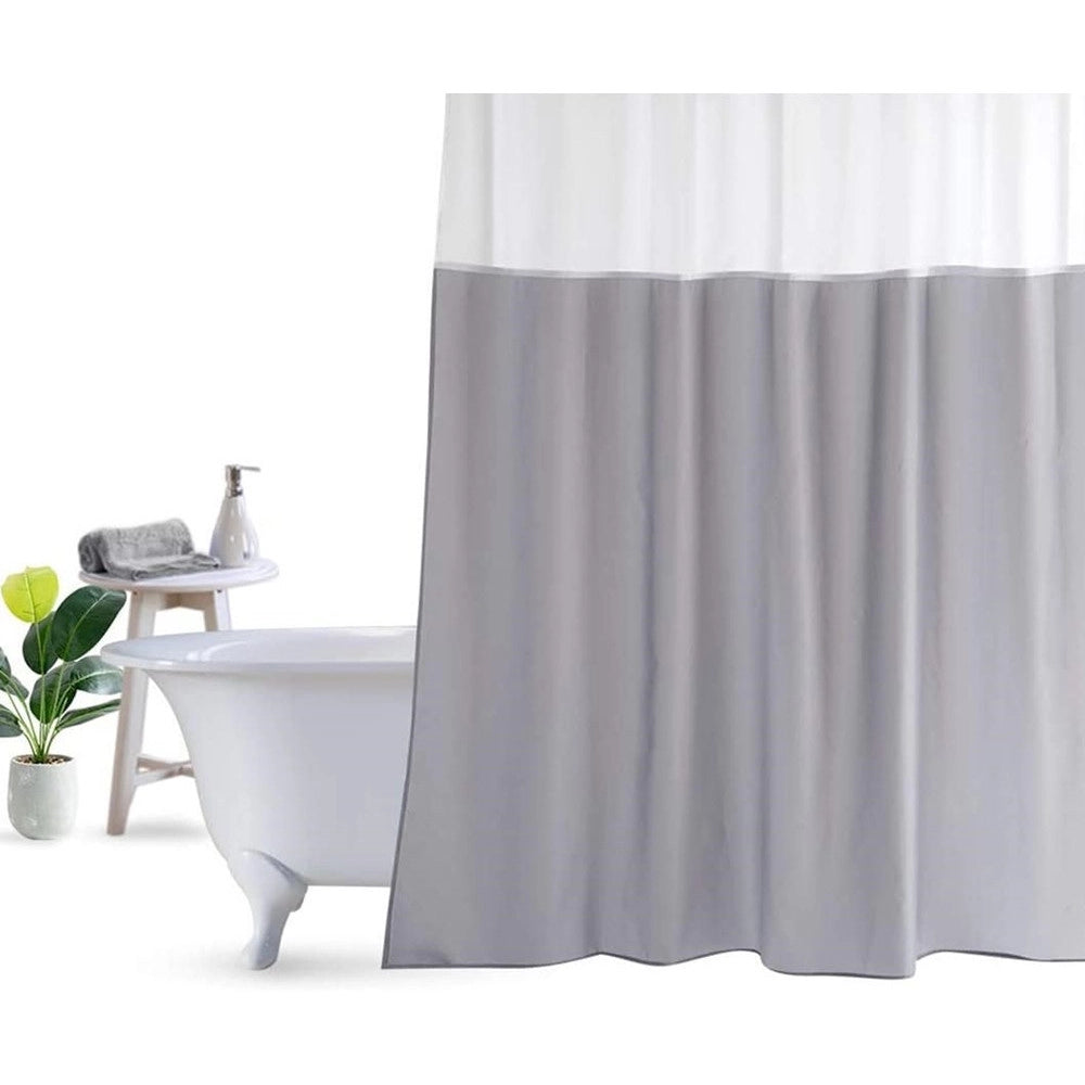 Trade Shop - Tenda Da Doccia Vasca Bagno Peva Con 12 Ganci 180x200cm Trasparente Grigio 69493 -