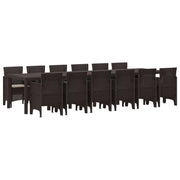 Set da Pranzo per Giardino 13 pcs Marrone Rattan Polt 3378778