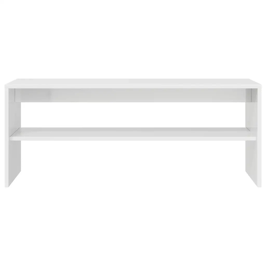 Mobile Porta TV Bianco Lucido 100x40x40 cm in Legno Multistrato