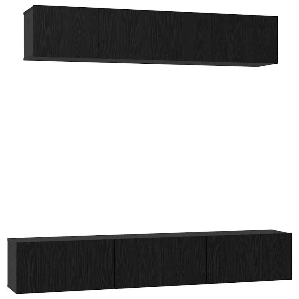 vidaXL Set mobile TV 6 pcs Rovere nero 100 x 30 x 30 cm