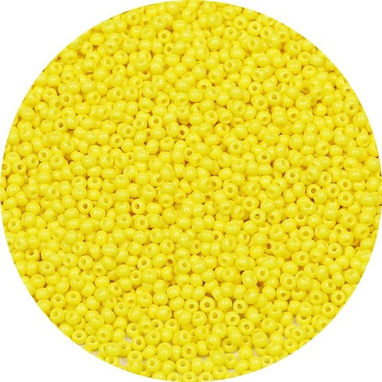 Kralen in vetro di colore giallo chiaro, 2 mm, 9000 pezzi, 100 gram, 12/0 piccoli per la realizzazione di gioielli, orecchini, bracciali e collane.
