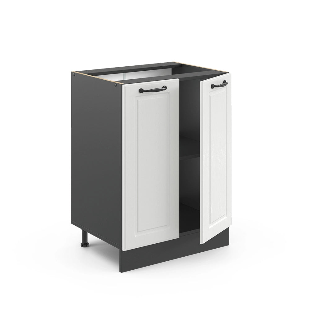 Vicco Mobiletto base cucina Bianco casa di campagna 60 cm , PL Marmo