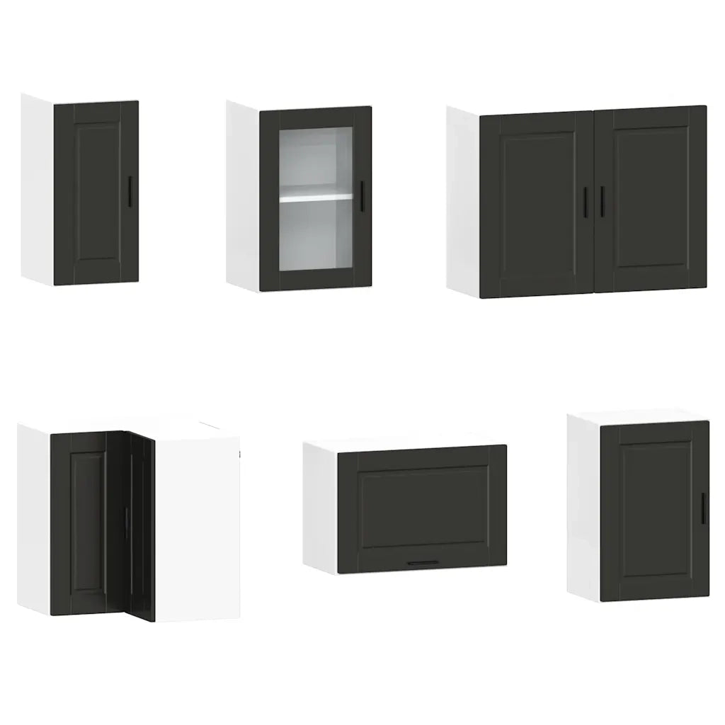 Set Mobili da Cucina 11 pz Porto Neri Legno Multistrato 3314962