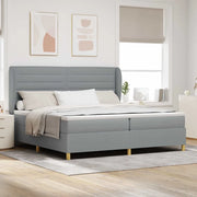 Letto a molle con materasso Grigio chiaro 200 x 200 cm Tessuto 3340711