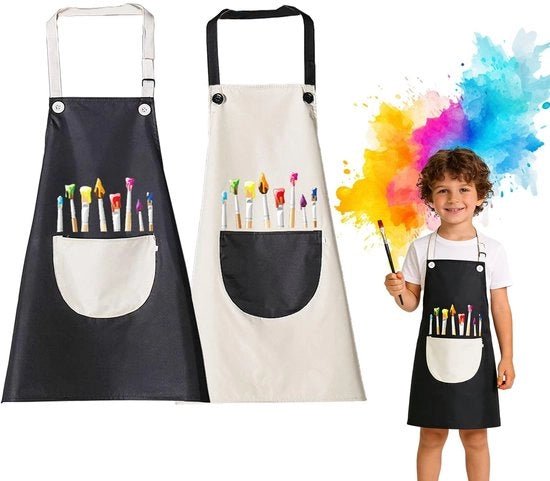 Sciarpa per Bambini 2 Pezzi - Impermeabile - Adattabile - Sciarpa da Cucina - Sciarpa da Pittore - Giocattolo Educativo - Adatto per Bambini di 3-8 Anni