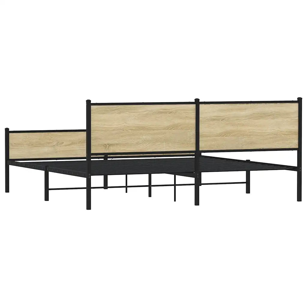 Giroletto senza Materaso in Metallo Rovere Sonoma 200x200 cm