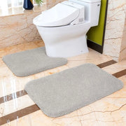 Set di tappeti da bagno (2 pezzi), set di tappeti da bagno antiscivolo, tappeto da bagno spesso, morbido, set di tappeti da bagno morbidi con microfibra, 50 x 80 cm tappeto da bagno + 50 x 60 cm tappeto da bagno per il water (grigio chiaro)