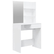 Toeletta con Specchio-Com¨°-Tavolo da trucco Bianco lucido 74,5x40x141 cm