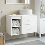 Set di mobili per il bagno 2 pcs Bianco Legno ingegnerizzato 3403920