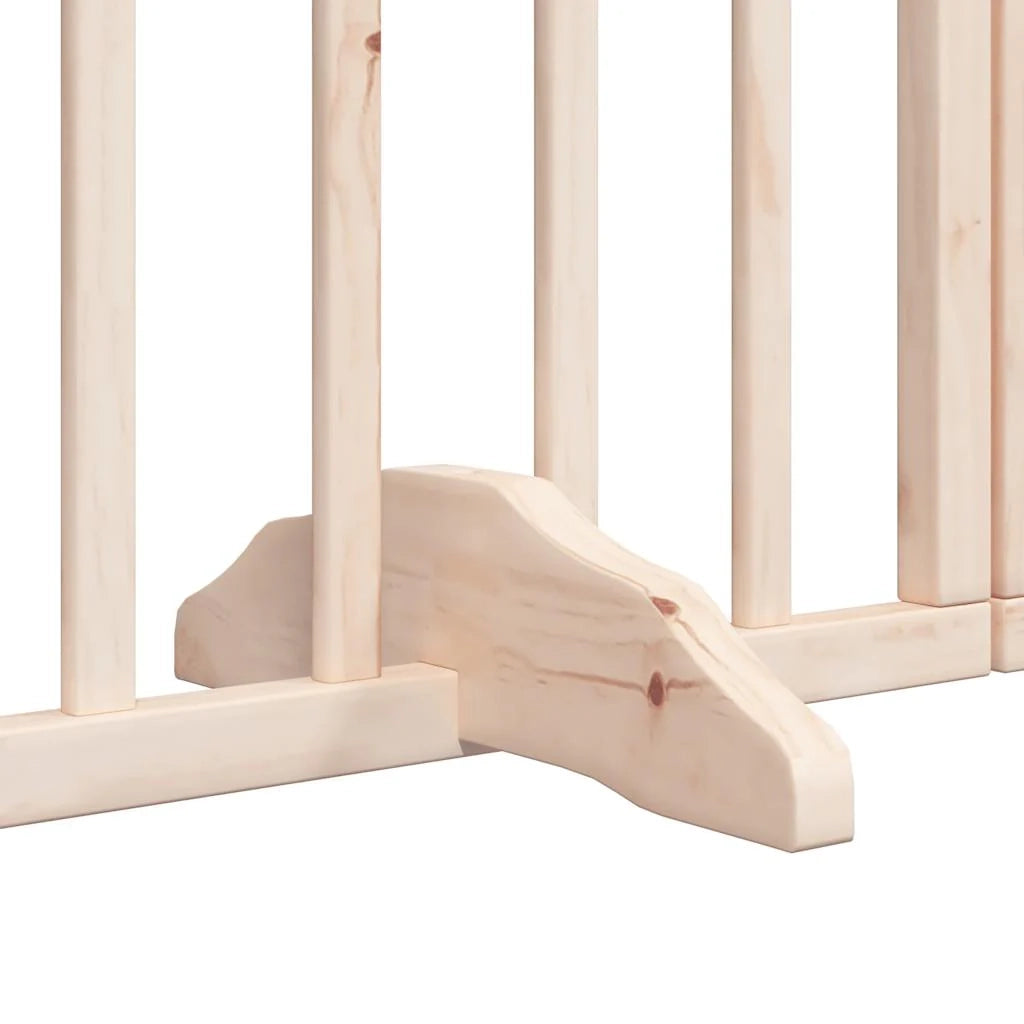 Cancelletto di sicurezza per cani con 6 pannelli in legno di pioppo marrone 02_0023325