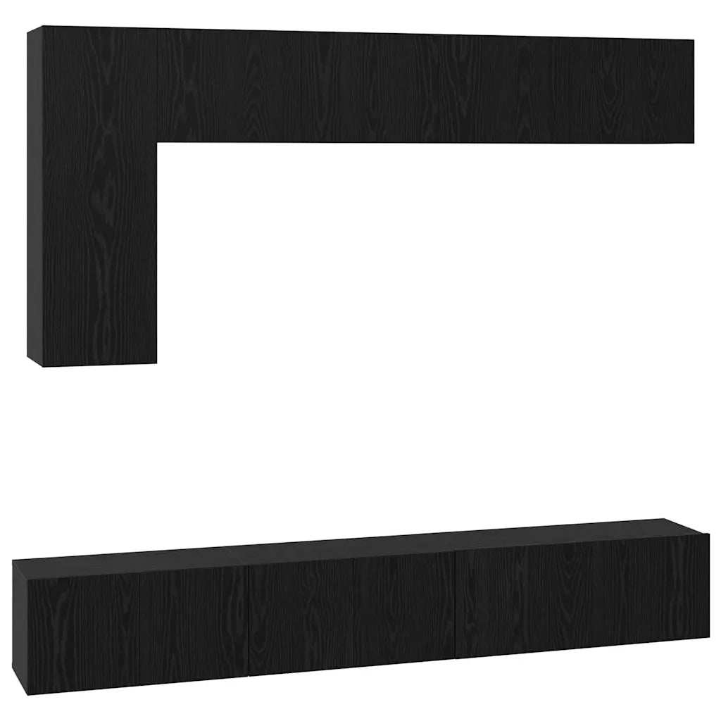 Set mobile TV 6 pcs Rovere Nero Legno multistrato 3393247