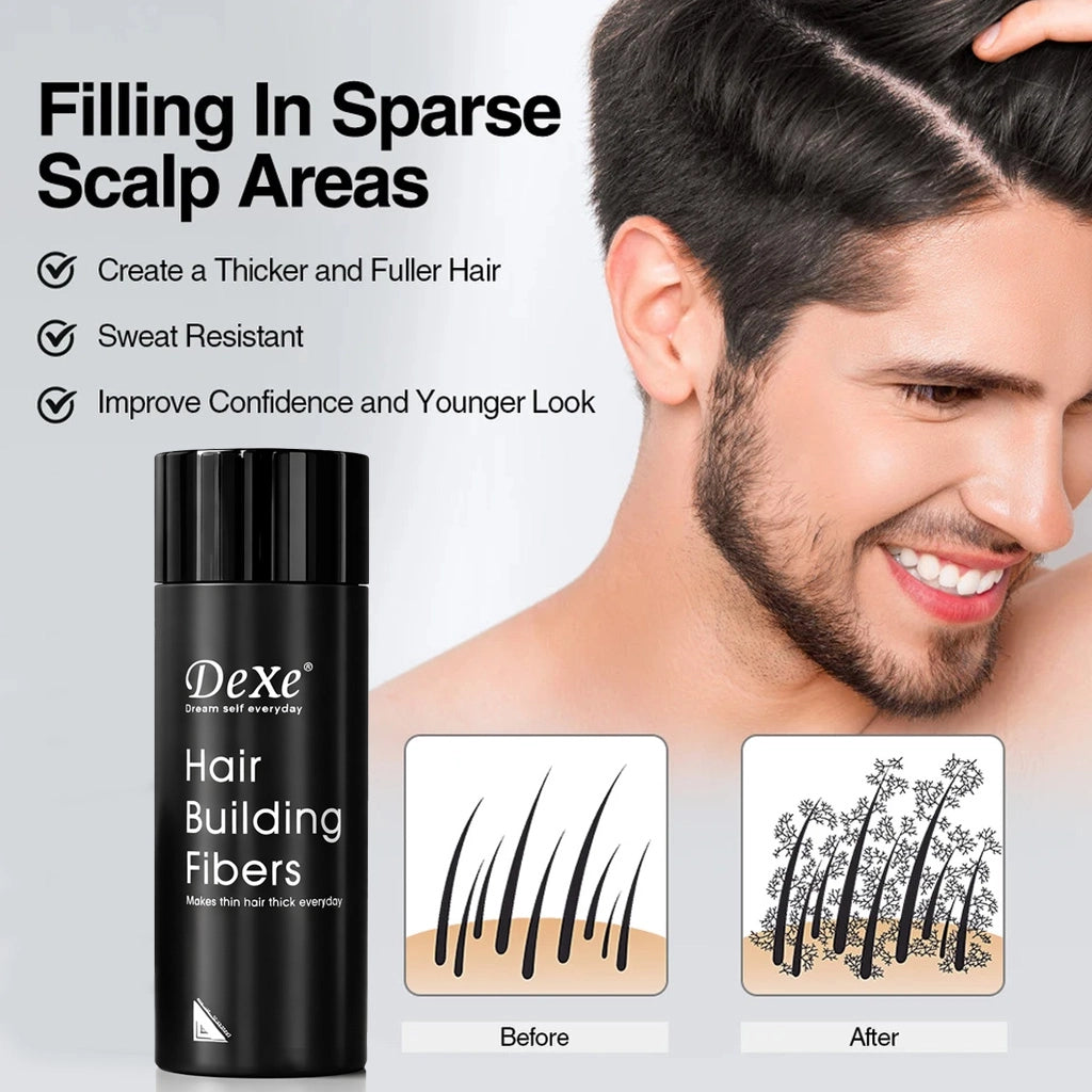 Fibre Capelli x 2 Barattoli Volumizzante Polvere per capelli Correttore Nero 27g