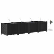 Fioriere | Cassetta per fiori | Vaso da giardino 4 pz Nero 160 x 40 x 37,5 cm Plastica
