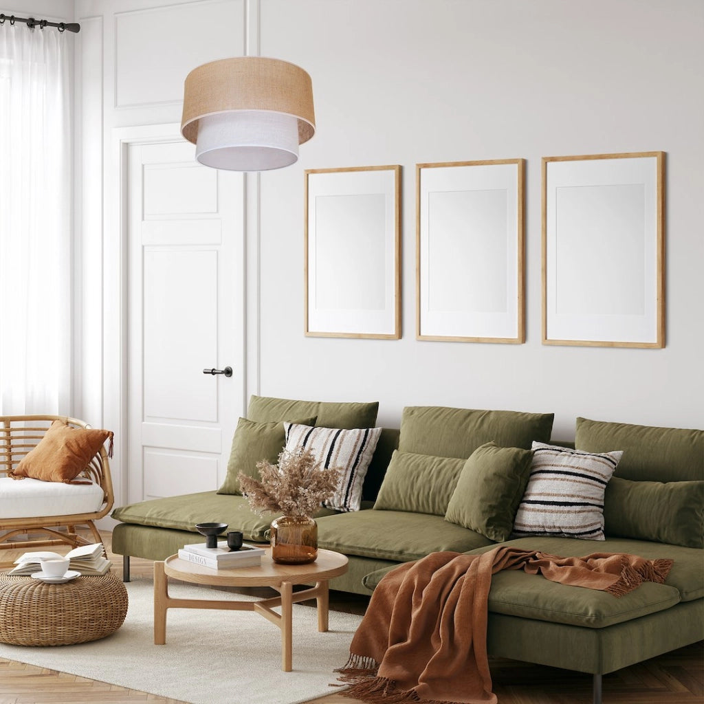 Lampada a sospensione juta Bueno beige/bianca E27 Milagro