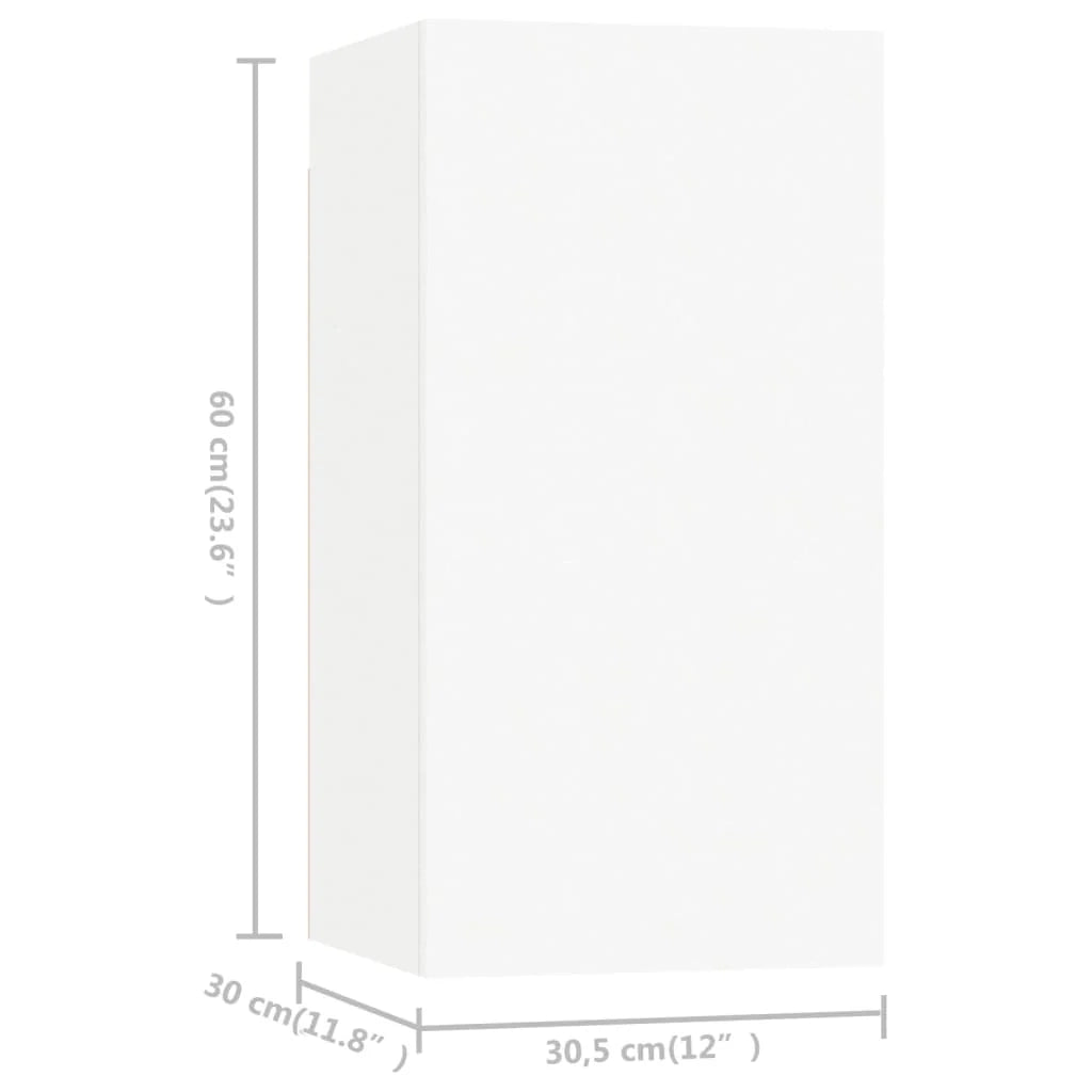Set di mobili per TV multimediale: mensola per TV credenza sala da pranzo soggiorno camera da letto 7 pezzi 30,5 x 30 x 60 cm legno ingegnerizzato bianco 02_0028809