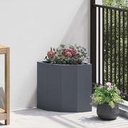 Vaso d'angolo-Fioriera-Contenitore per Piante Antracite 30 x 30 x 35 cm Acciaio