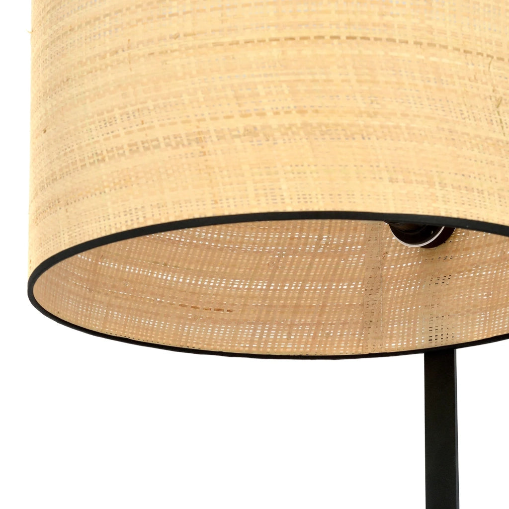 Piantana Contemporaneo Indra Acciaio Nero Marrone 1 Luce E27 Ip20