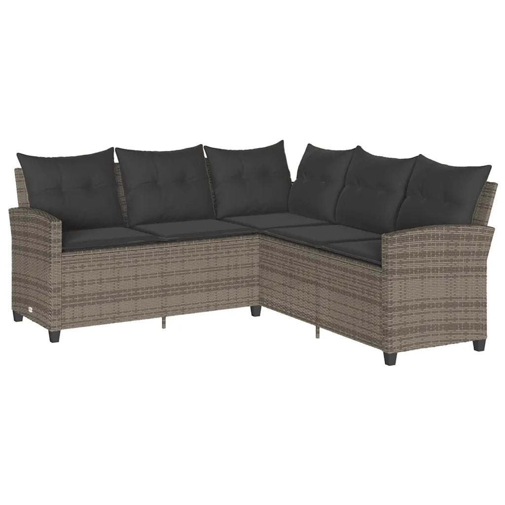Set Divani da Giardino 6 pz con Cuscini a Forma di L Polyrattan 3213541