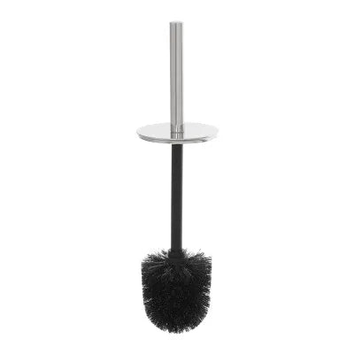 Portascopino tondo in acciaio inox 304 con setole nere e secchio estraibile