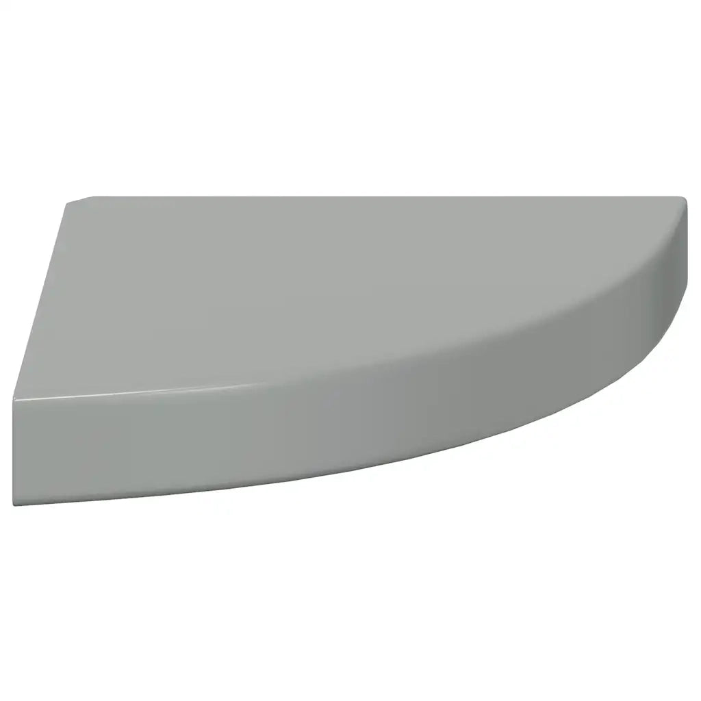 Scaffali Angolari a Parete 2 pz Grigio Lucido 25x25x3,8 cm MDF 323893