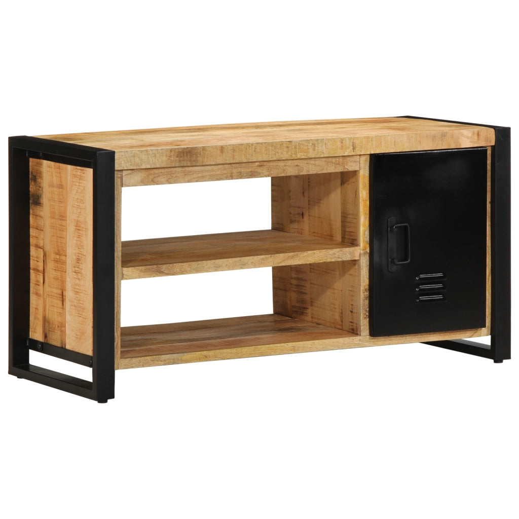 Panchina da scarpe 100x40x50 cm in legno massello di mango grezzo
