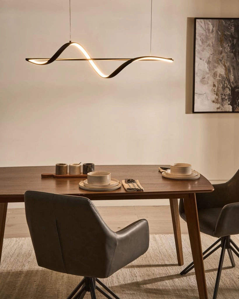 Lampada a sospensione a LED in metallo nero Design moderno Illuminazione d'accento