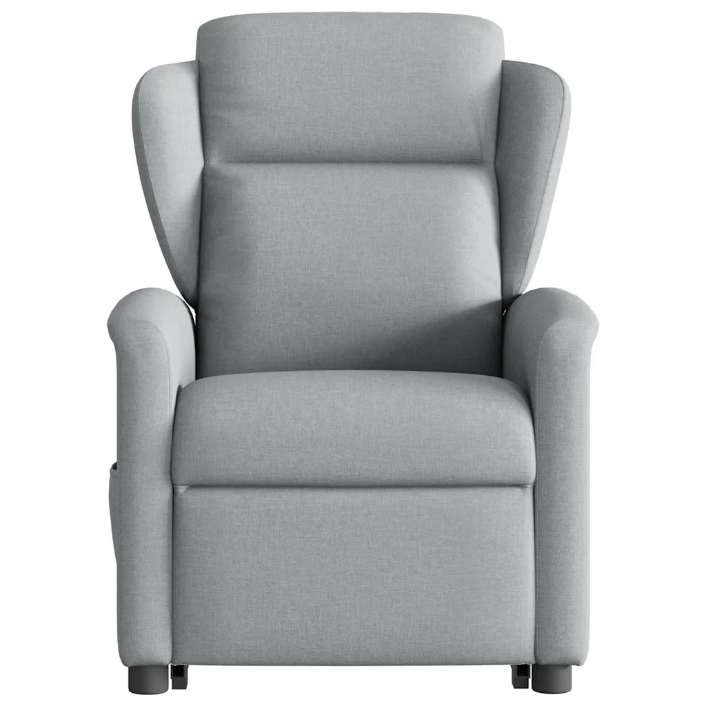 Poltrona | Sedia Relax Alzapersona Massaggi Reclinabile Grigio Chiaro Tessuto