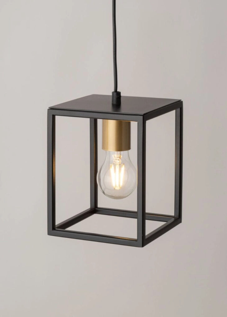 Lampada a sospensione loft nero/oro Vigo 1xE27 Sigma