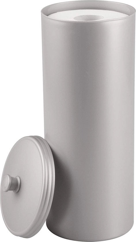 Supporto per carta igienica in plastica con coperchio - diametro 16 cm - standard - contenitore per carta igienica anche per grandi rotoli - grigio