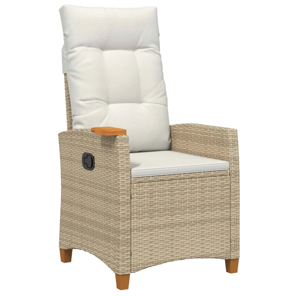 Poltrona reclinabile con tavolino 62 x 64 x 112 cm polyrattan