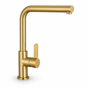 Rubinetto Cucina Oro Satinato Canna Alta Quadrata Girevole Miscelatore Lavello 94029