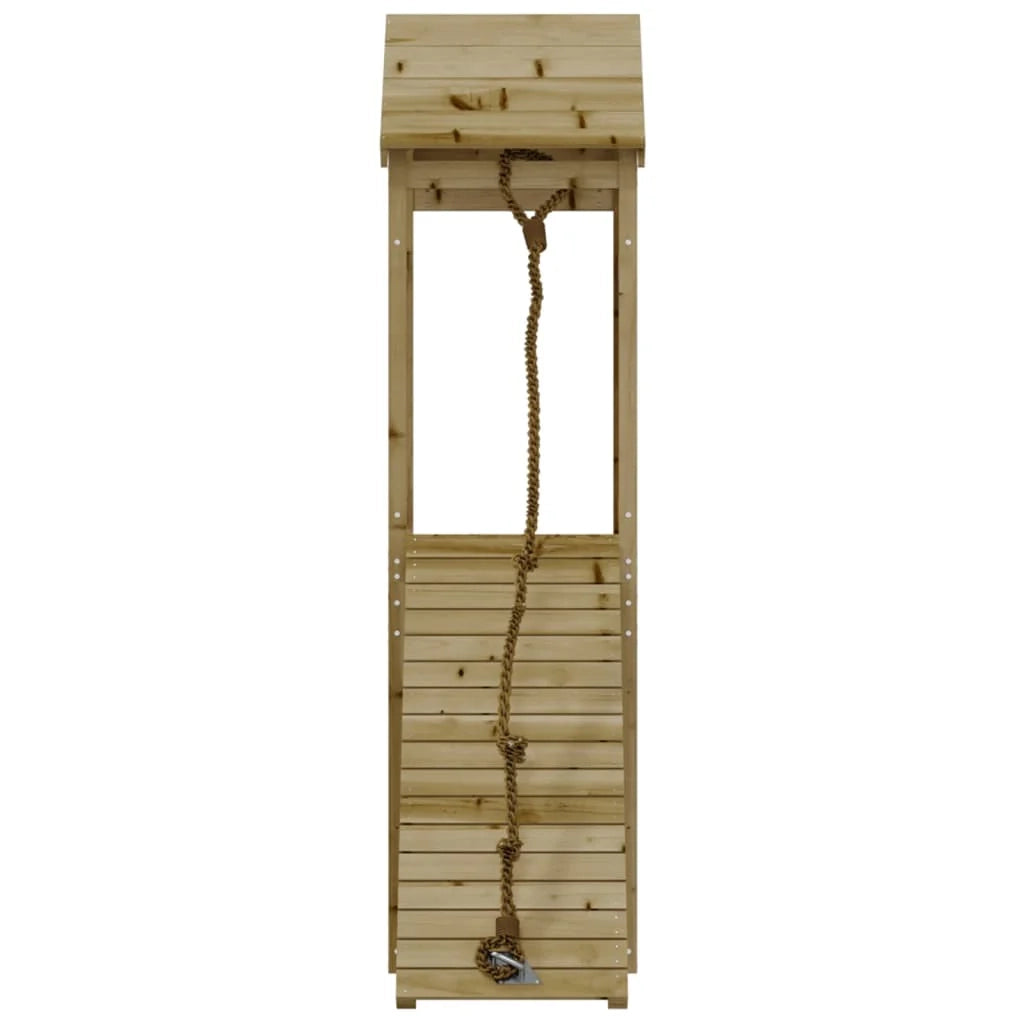 Casetta da gioco con parete da arrampicata 131 x 64 x 207 cm legno di pino impregnato 02_0004796