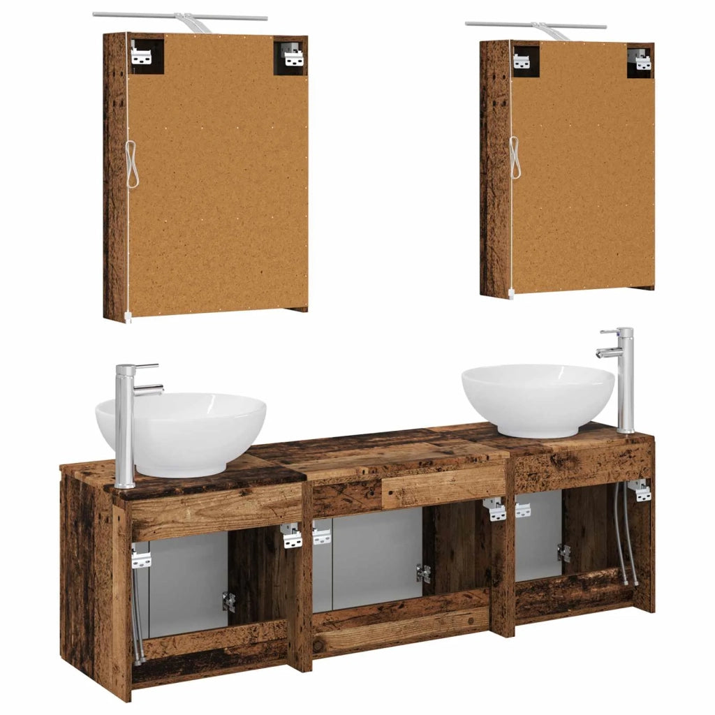 Set di Armadi da Bagno 5 pcs Legno antico Legno ingegnerizzato 3406477
