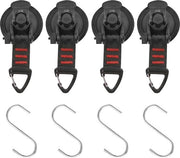 Zuignaphaak da Camping Extra Resistente - 360° Rotativo - D-ring Riem Haak - 4 S-haken - Attrezzatura per Camper - Luifel per Porta di Tenda - fino a 10kg