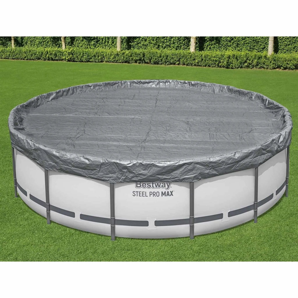 Bestway Copertura per piscina Ø3,05 m Rotondo Poliestere Grigio 42035728
