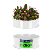 Vaso da fiori KADAX, coprivaso, ciotola bianca per composizioni floreali, rotondo, 26 cm