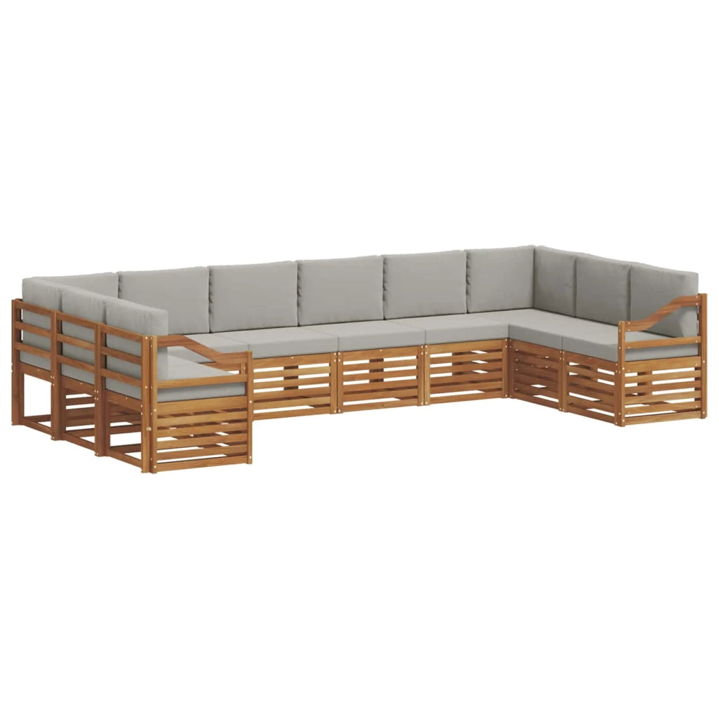 Set divano sezionale 10 pcs Grigio Naturale e Chiaro 3375576