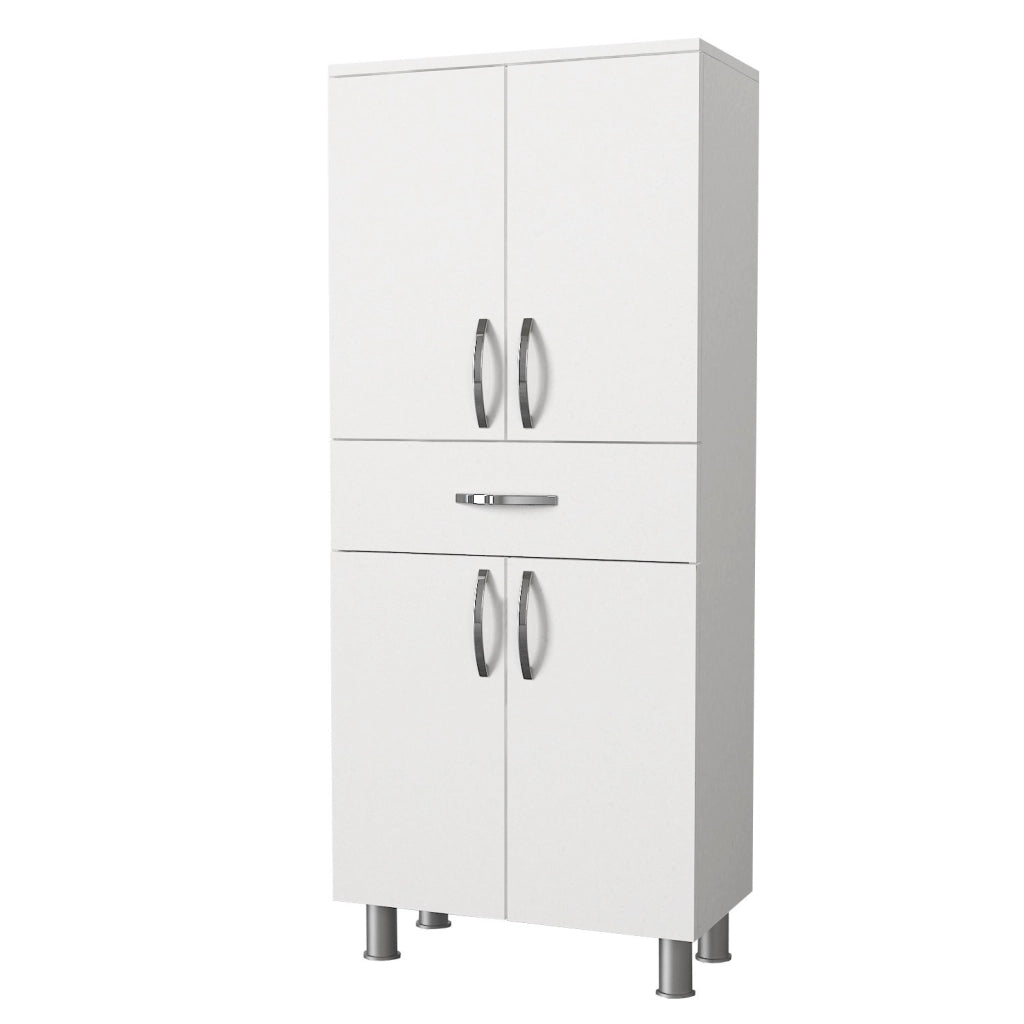 Mobile da bagno in legno "Arizona" - 59 x 31 x 140 cm - Bianco