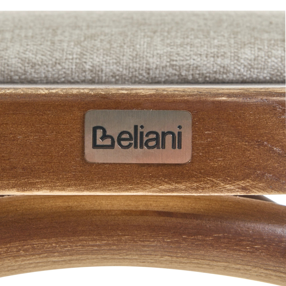 Set di 2 sedie da pranzo con struttura in legno marrone scuro e beige, seduta imbottita, schienale a croce, stile rustico