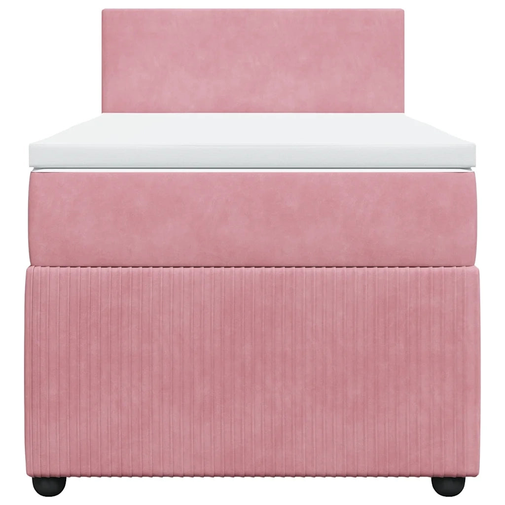 Giroletto a Molle con Materasso Rosa 90x200 cm in Velluto 3289937