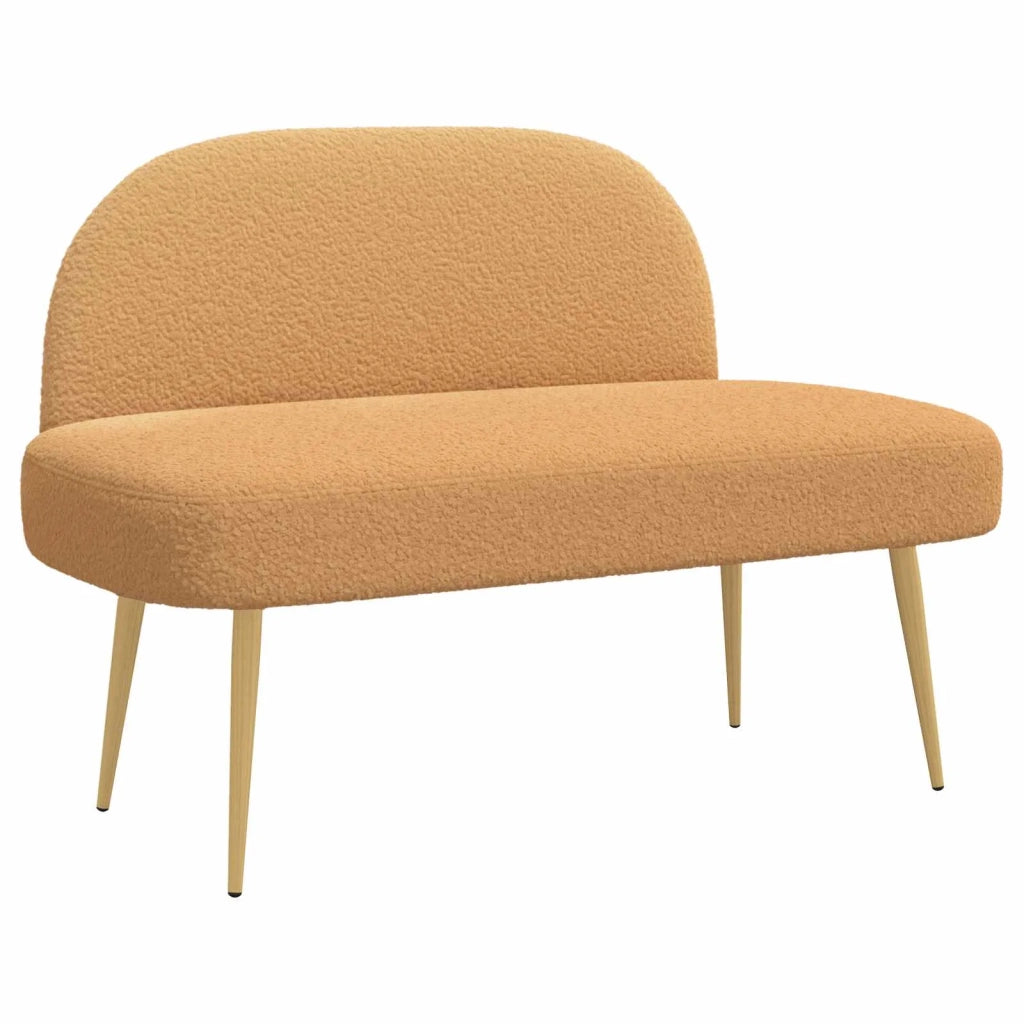 Panchina imbottita con schienale Beige 110 x 60 x 76 cm Bouclé 42040775