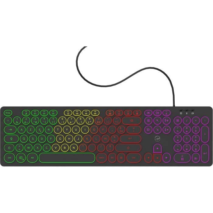 Tastiera cablata RGB - MOBILITY LAB - ML306858 - AZERTY - Tasti rotondi - Nera