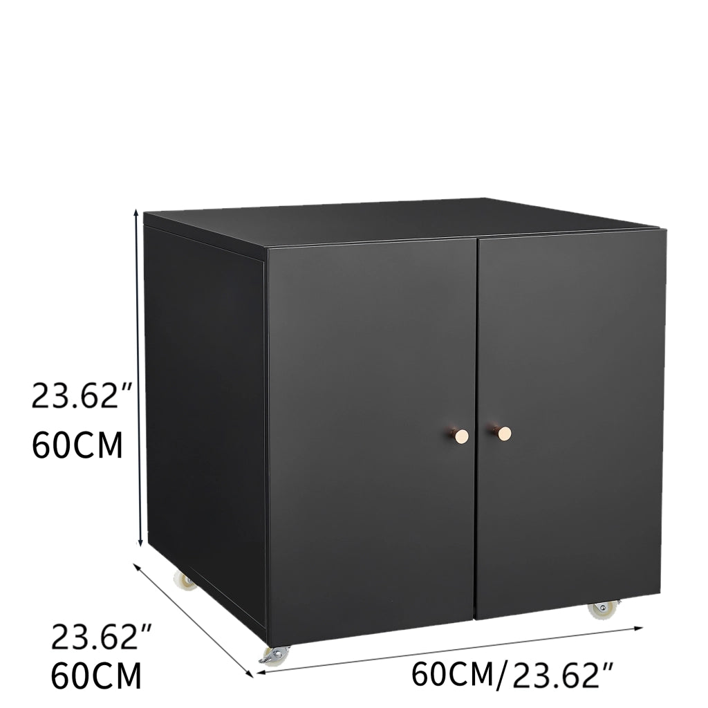 Scrivania con Ruote e Ripiani Regolabili ¨C MINIMAL ¨C Nero, Metallo, Mobile da Ufficio