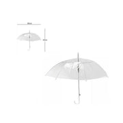 Trade Shop - Ombrello Opaco In Pvc Protegge Pioggia Sole Per Bambini Bimbi Manico Bianco -