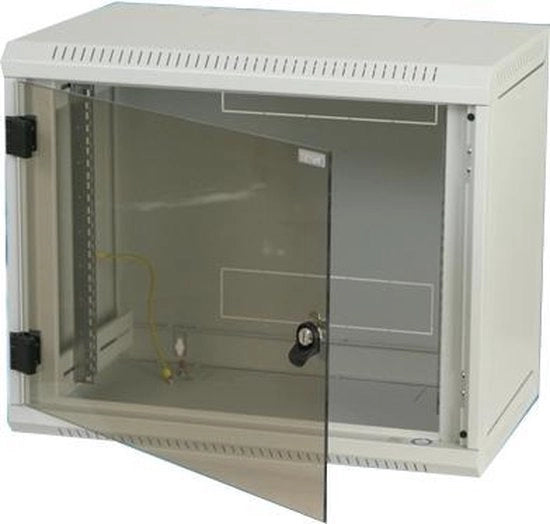 Pannello di supporto per rack da parete 19'' 18U porta vetrata in vetro resistente al calore 500x500 mm colore grigio