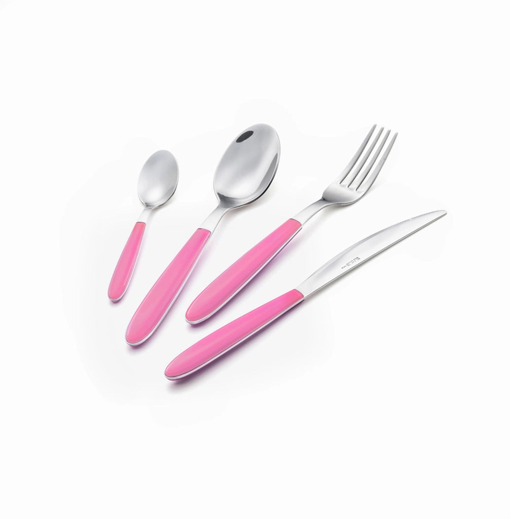 Servizio Set di Posate 24 pezzi in Acciaio Inox Eme Vero Rosa 44